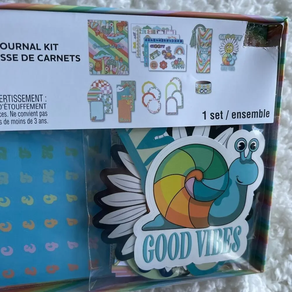 Michaels Fab Finds Good Vibes Journal Kit Stickers Notebook Accessories Set NEW